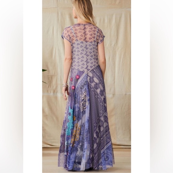 Johnny Was Biya Allegra mesh overlay dress NWOT. No slip. Size M - Picture 6 of 10